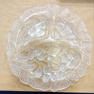 Indiana Glass Company Loganberry Clear Gille Plate, Depression Era